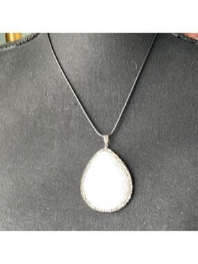 Vintage Pearl Shell Pendant Rhinestones